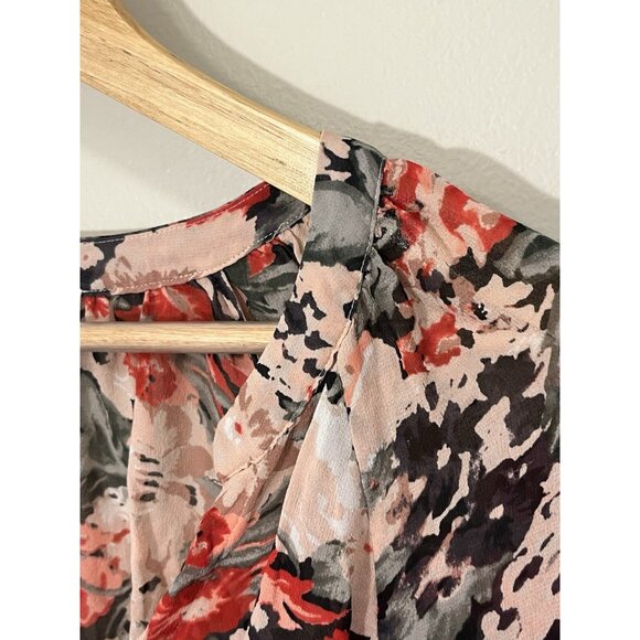 Joie Women’s Lightweight‎ Long Sleeve Top Blouse Black, Pink And Red Sz Large. - Picture 8 of 10